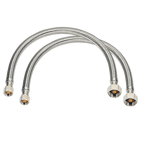 Homewerks Homewerks 3/8 in. Compression X 1/2 in. D FIP 16 in. Braided Stainless Steel Supply Line, PK2 7223-16-38-2BG2